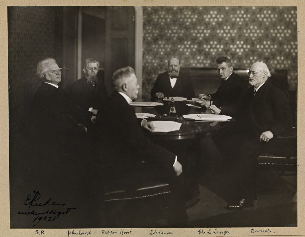 Members of the Norwegian Nobel Committee in a meeting