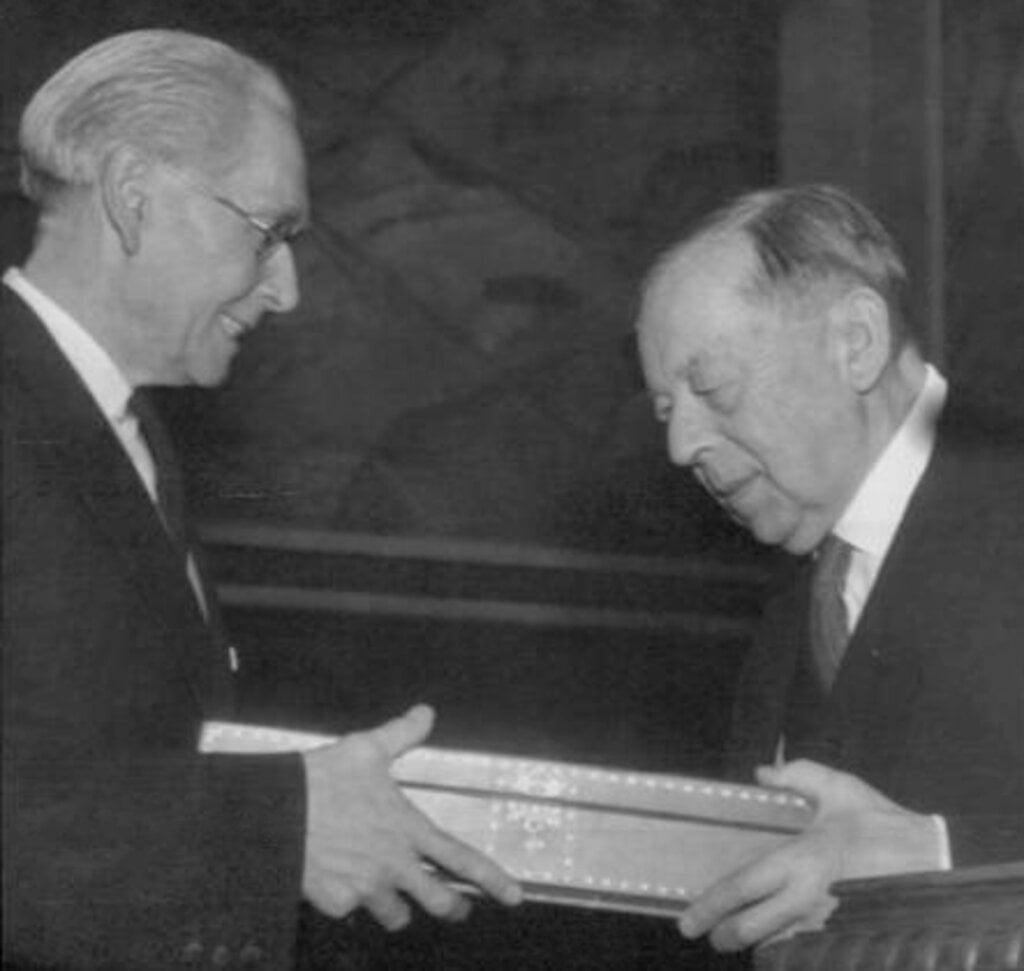 Philip Noel-Baker receiving his Nobel Prize