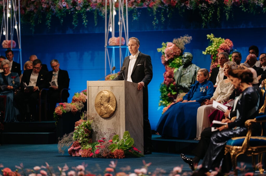 A man in a lectern