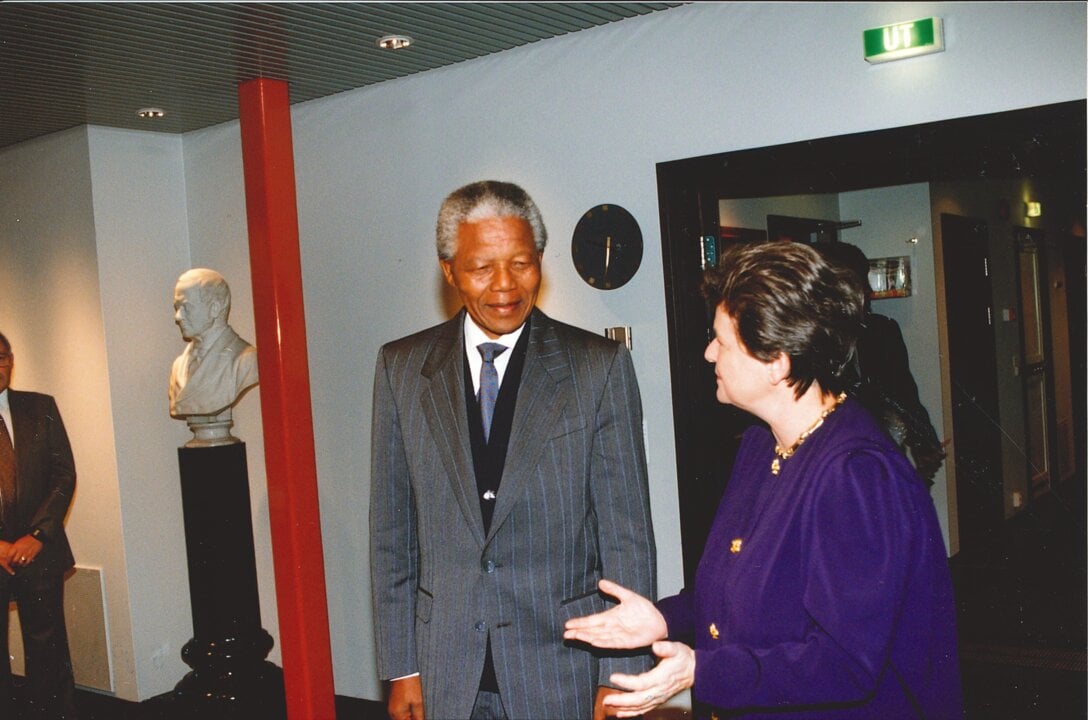 Nelson Mandela with Prime Minister Gro Harlem Brundtland