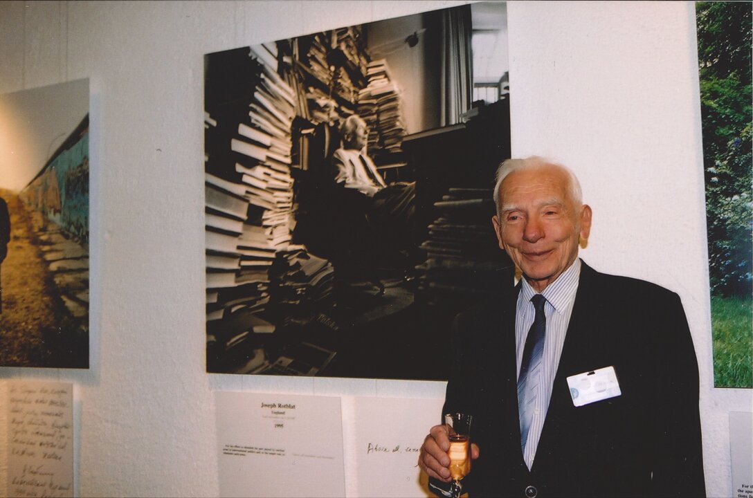 Joseph Rotblat attending the Nobel Centennial Symposia