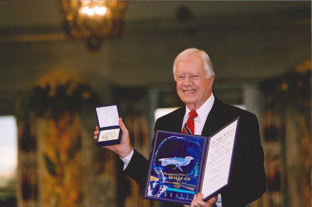 Photo of Jimmy Carter at the prize award ceremony
