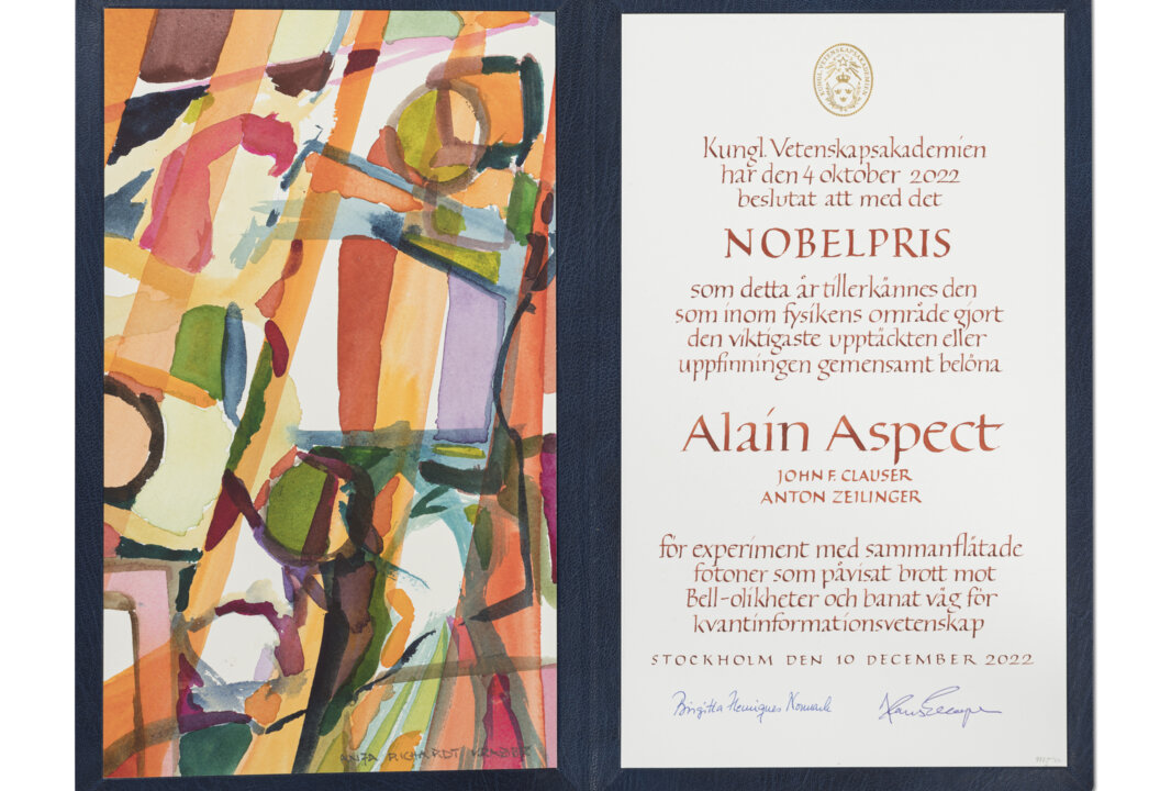 Alain Aspect – Nobel Prize Diploma - NobelPrize.org