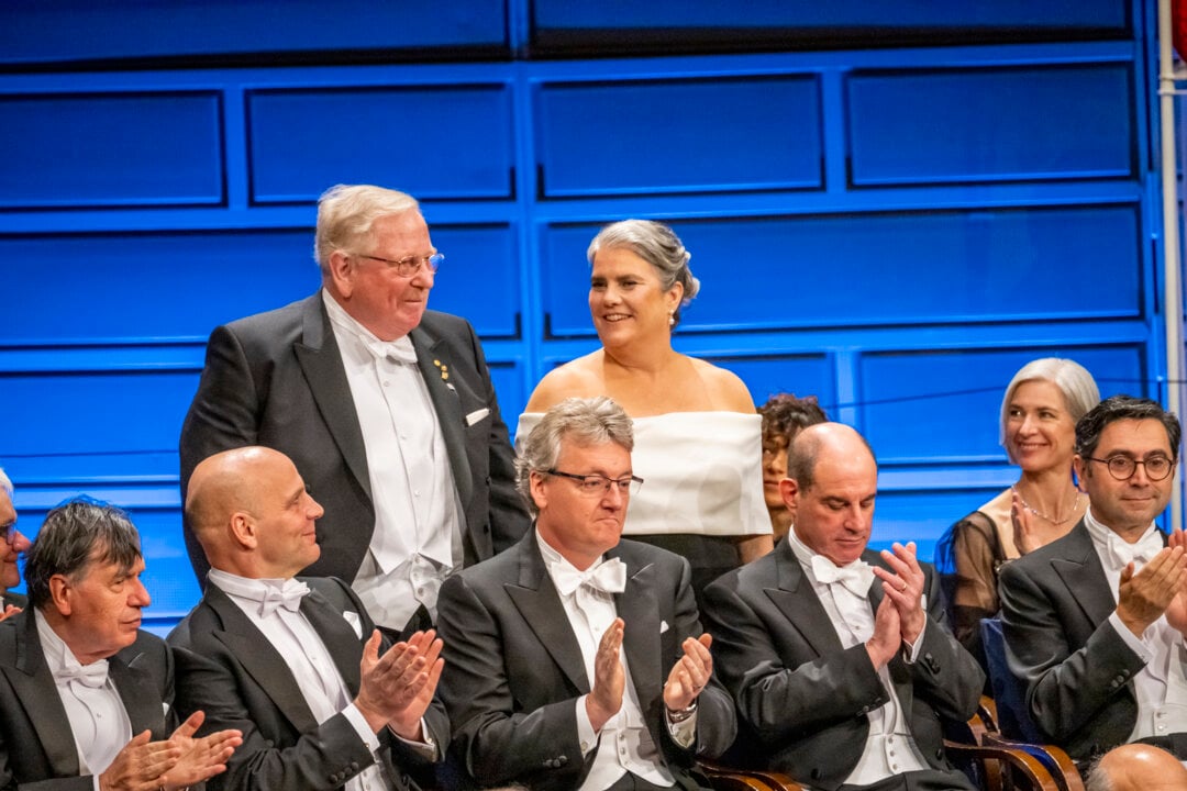 Reinhard Genzel and Andrea Ghez at the Nobel Prize award ceremony