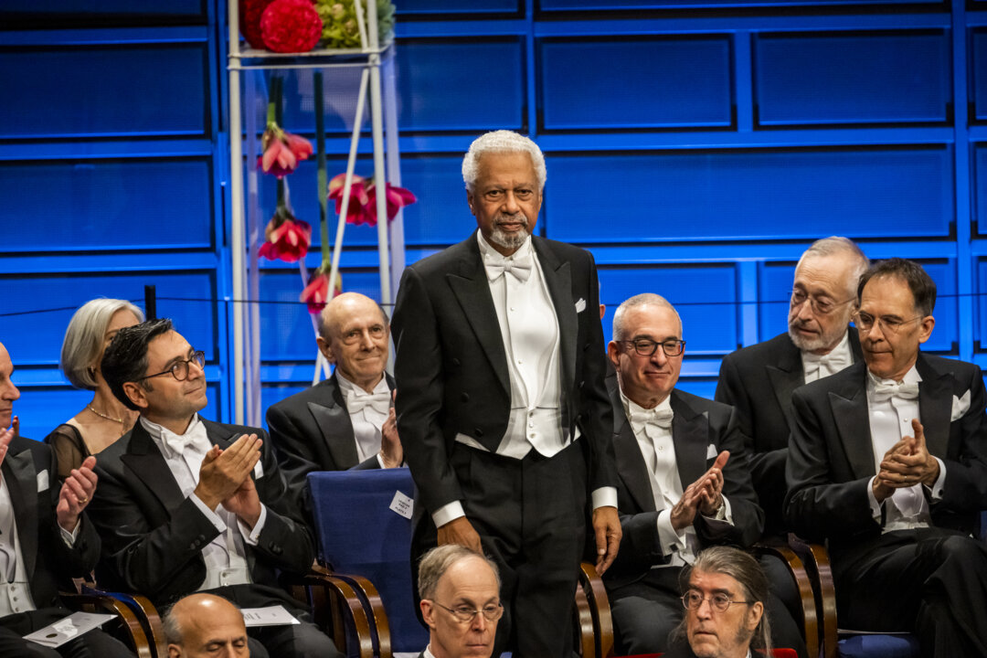 Abdulrazak Gurnah at the Nobel Prize award ceremony in Stockholm