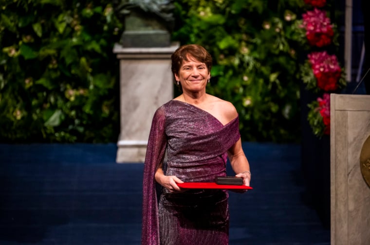 Carolyn R. Bertozzi after receiving her Nobel Prize