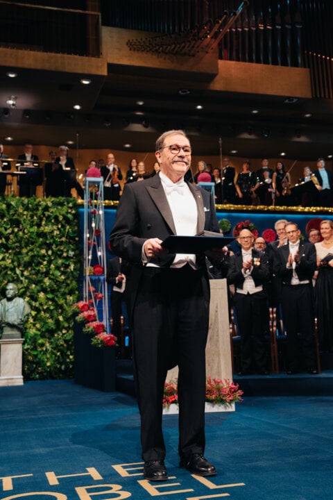 Alain Aspect after receiving his Nobel Prize