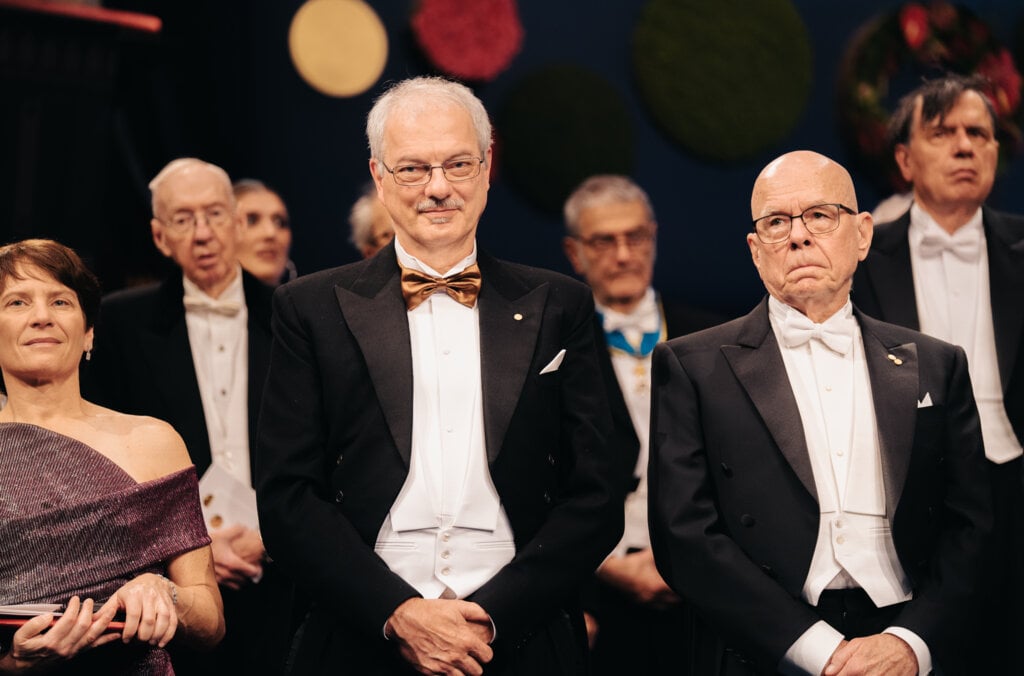 Carolyn Bertozzi, Morten Meldal and K. Barry Sharpless at the award ceremony