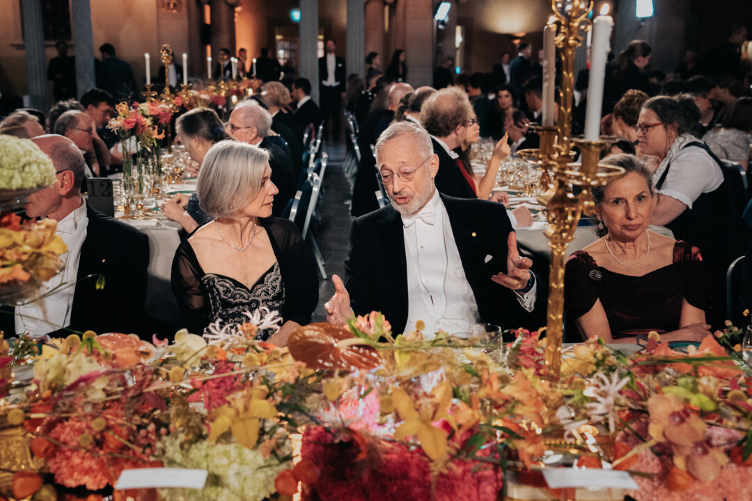 Jennifer A. Doudna and Paul R. Milgrom at the Nobel Prize banquet