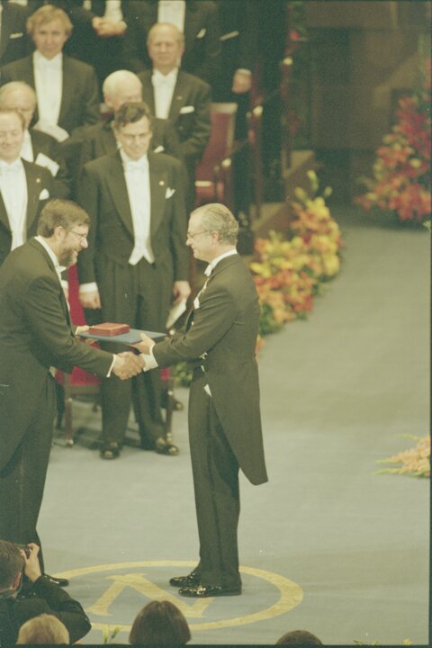 William D. Phillips receiving his Nobel Prize