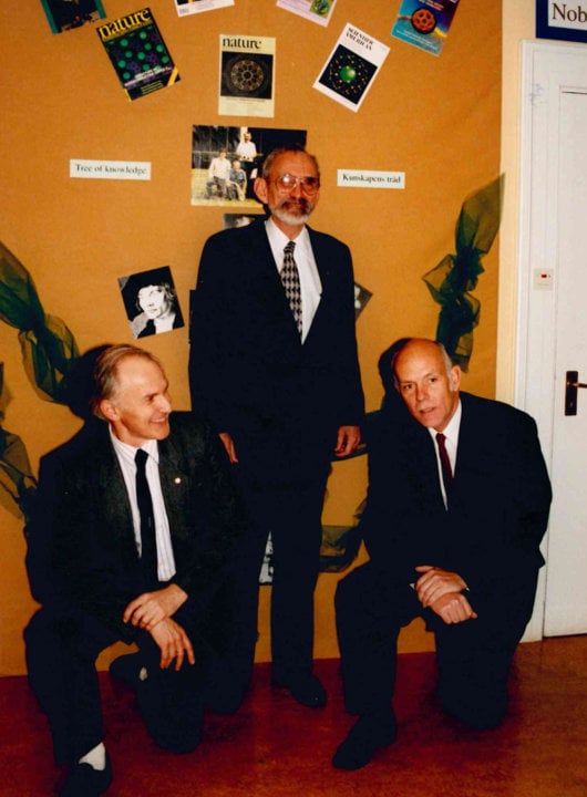 Harry Kroto, Robert Curl and Richard Smalley 1996