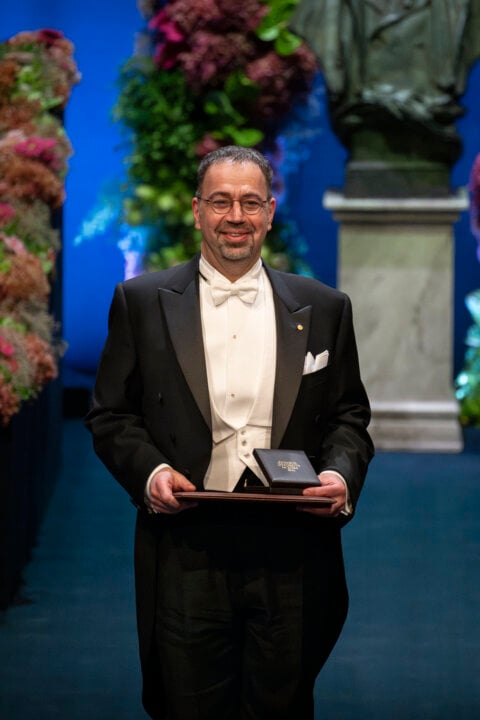 Daron Acemoglu at the Nobel Prize award ceremony