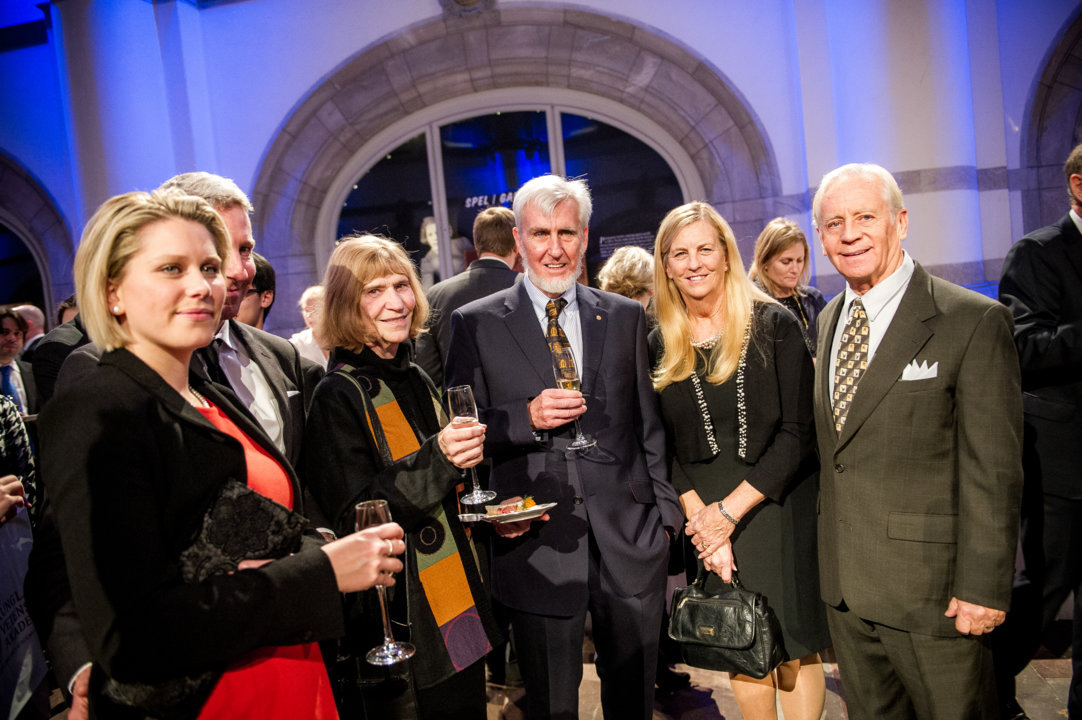 John O'Keefe surrounded by relatives during the Nobel Foundation reception at the Nordic Museum in Stockholm, 9 December 2014.
