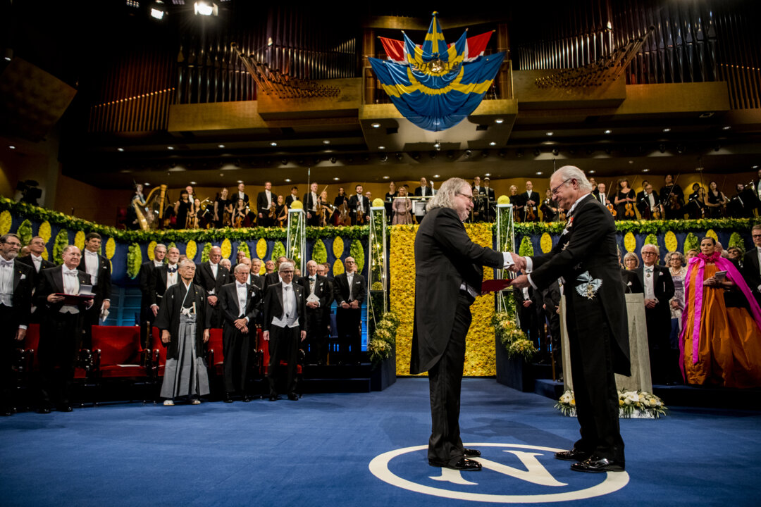 James P. Allison receiving his Nobel Prize