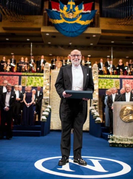 François Englert after receiving his Nobel Prize at the Stockholm Concert Hall