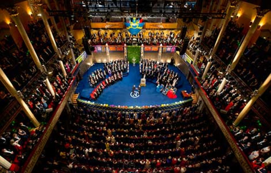 Stefan W. Hell receiving his Nobel Prize. Overview from Nobel Prize Award Ceremony at the Stockholm Concert Hall