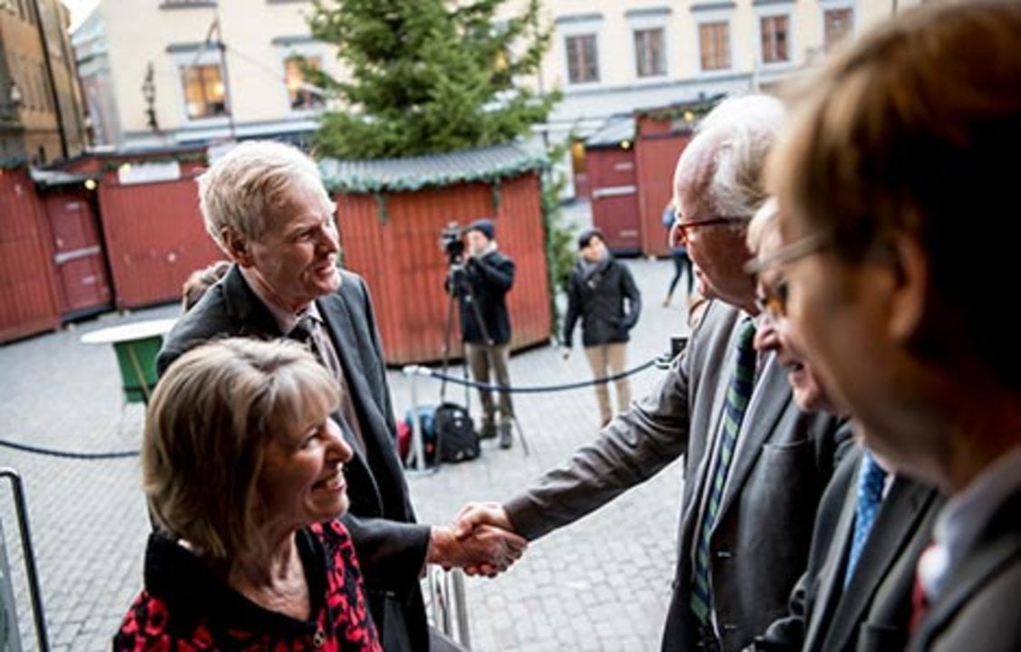 Michael W. Young arrives at the Nobel Museum