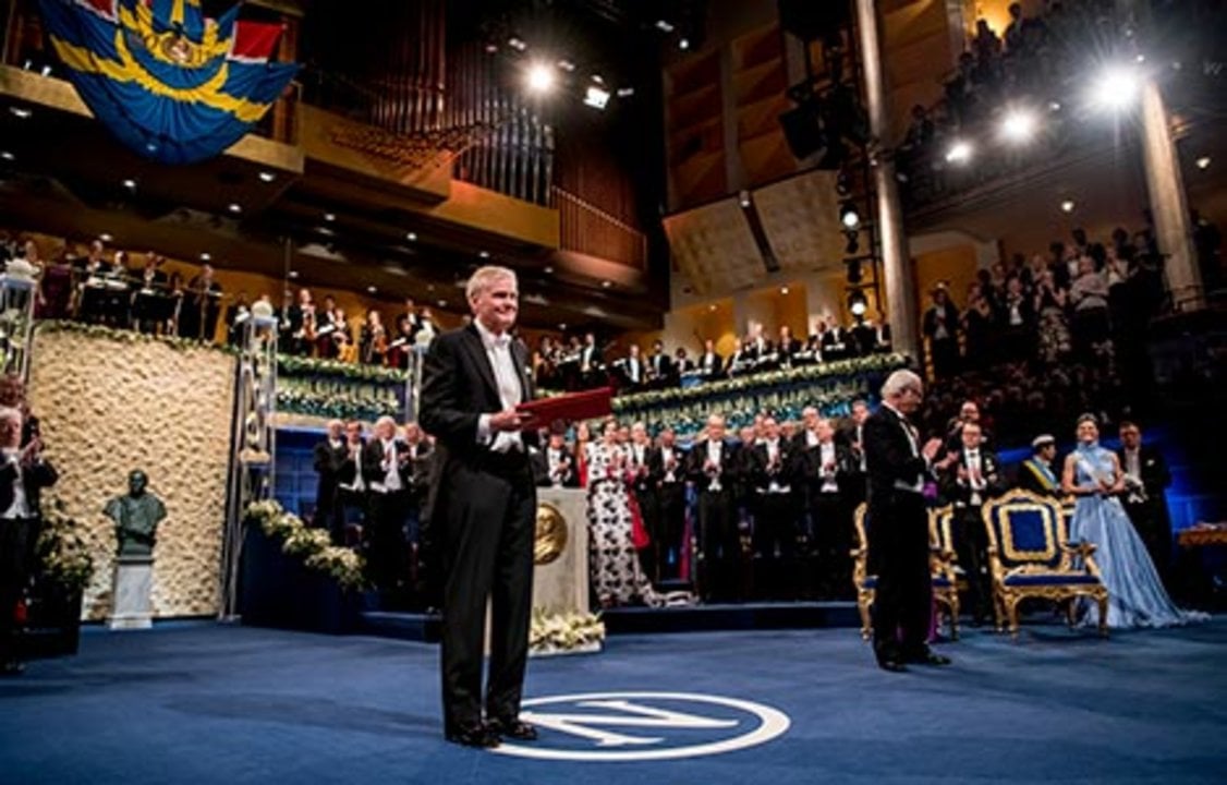 Michael W. Young after receiving his Nobel Prize at the Stockholm Concert Hall