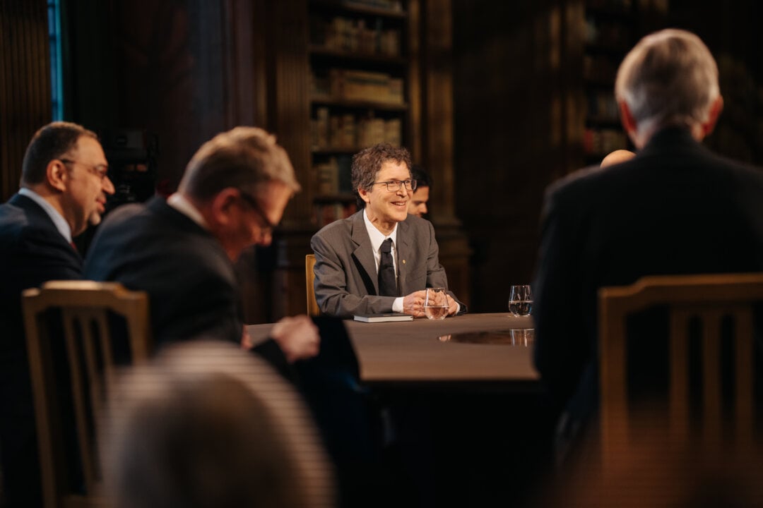 A man sitting at a round table