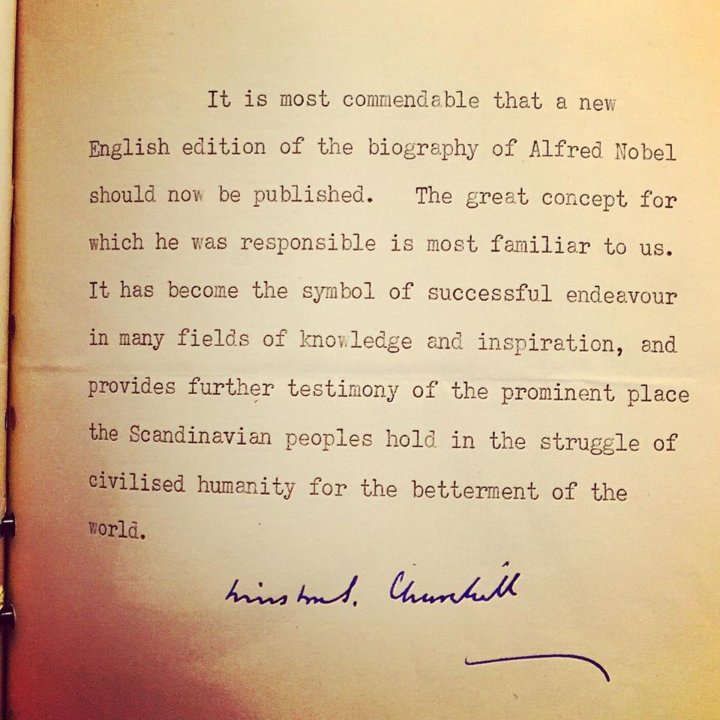 Preface dictated and signed by Nobel laureate Winston Churchill