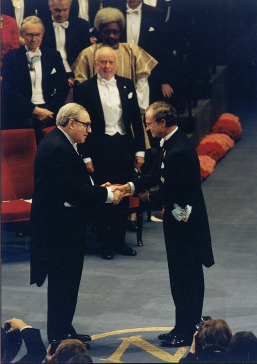 Robert W. Fogel receiving his Nobel Prize
