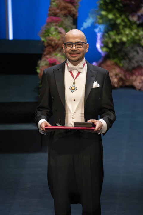 Demis Hassabis at the award ceremony.jpg