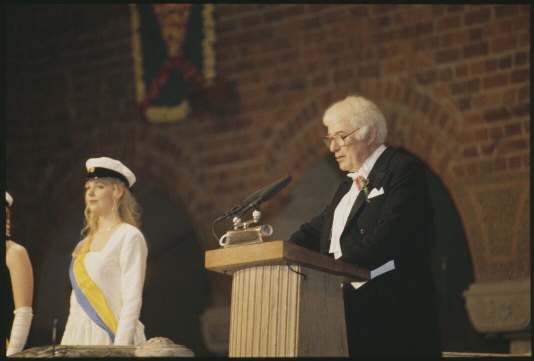 A man in a lectern