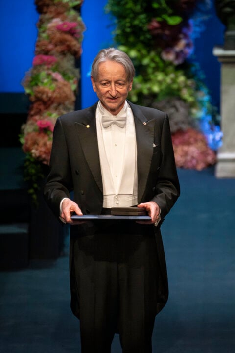 Geoffrey Hinton at the award ceremony.jpg