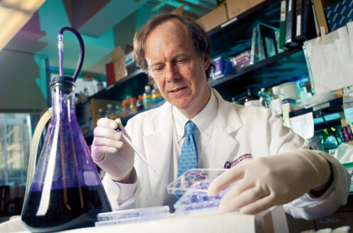 William G. Kaelin Jr in the laboratory