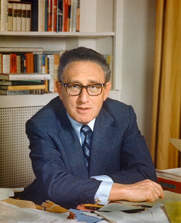 Henry Kissinger in his office.