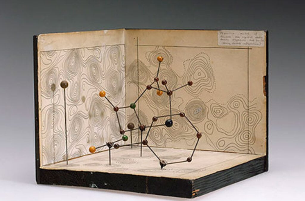 Molecular model of penicillin by Dorothy Hodgkin, c.1945.