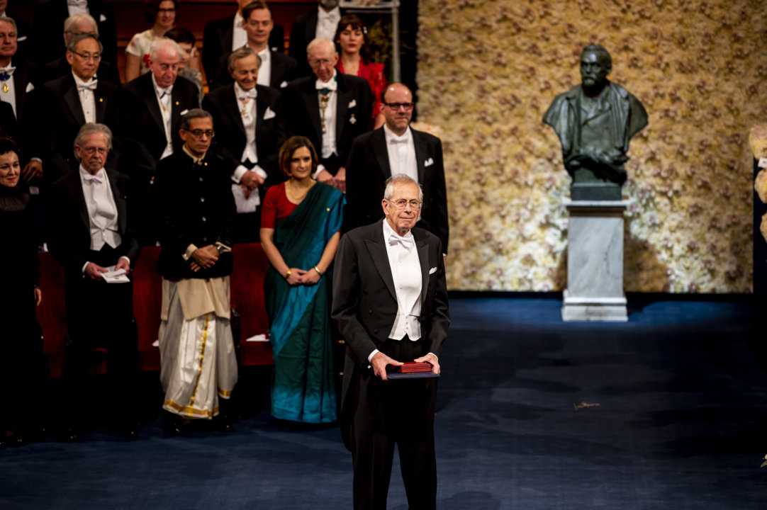 James Peebles after receiving his Nobel Prize