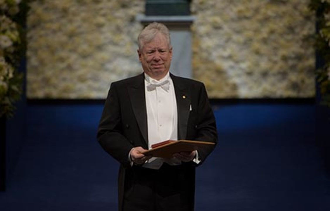 Richard H. Thaler after receiving his Prize at the Stockholm Concert Hall