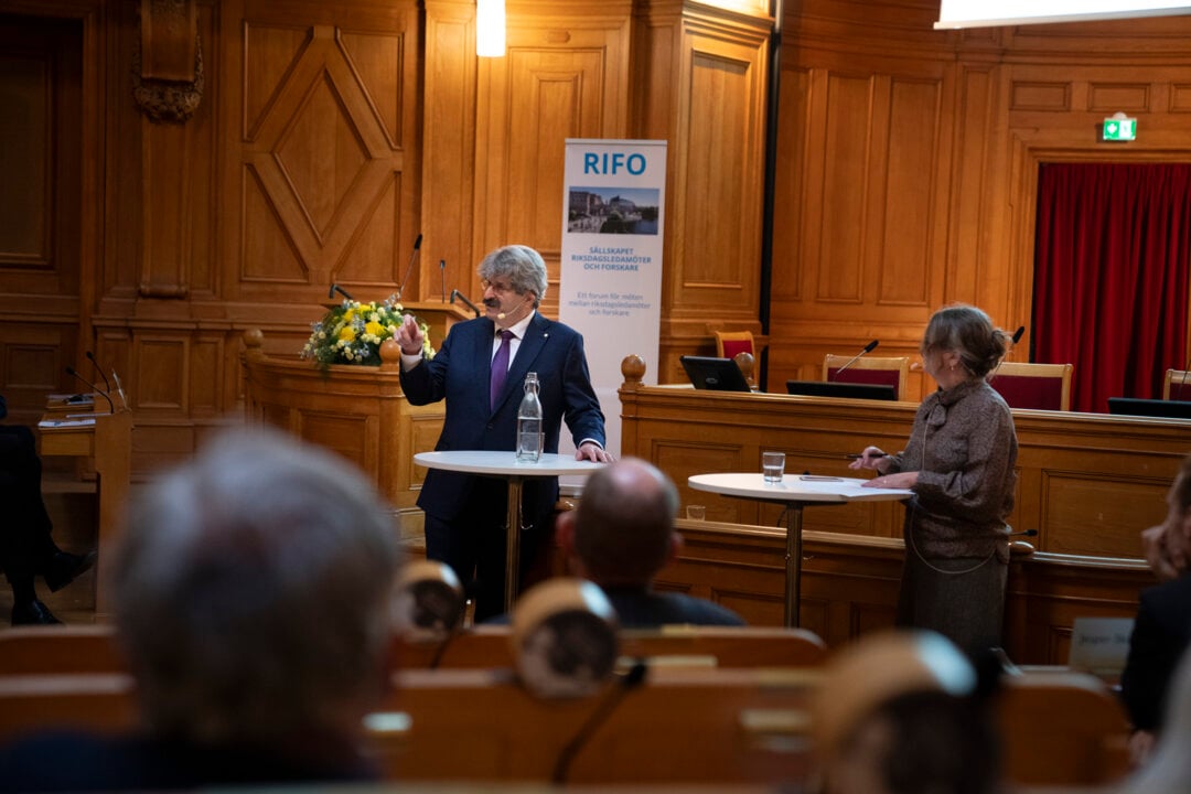 A man in a lectern