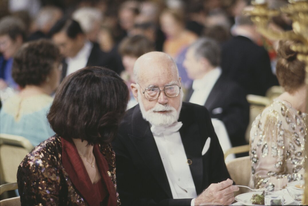 A man at a festive table