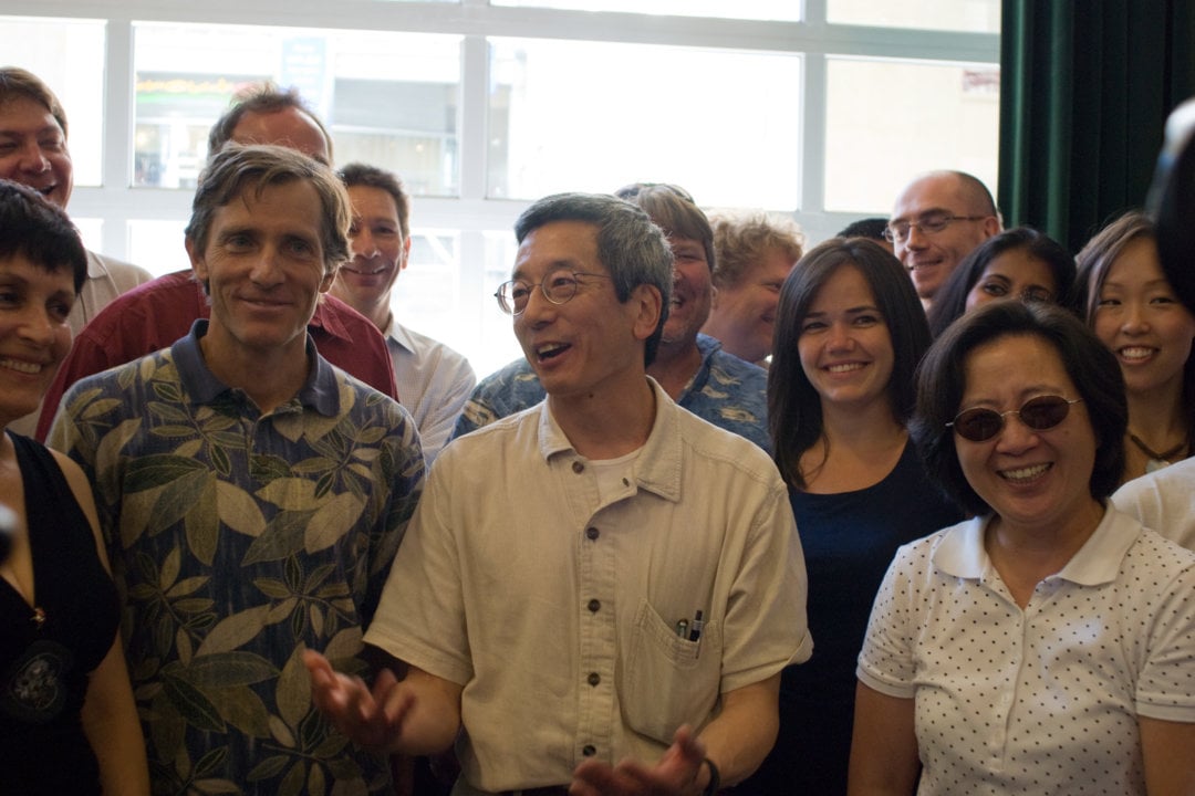 Roger Y. Tsien at a press conference