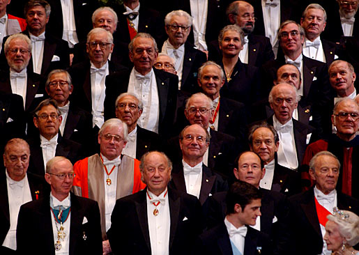 Previous years' Nobel Laureates on stage