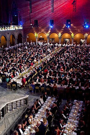 Nobel Banquet at the Blue Hall of the Stockholm City Hall