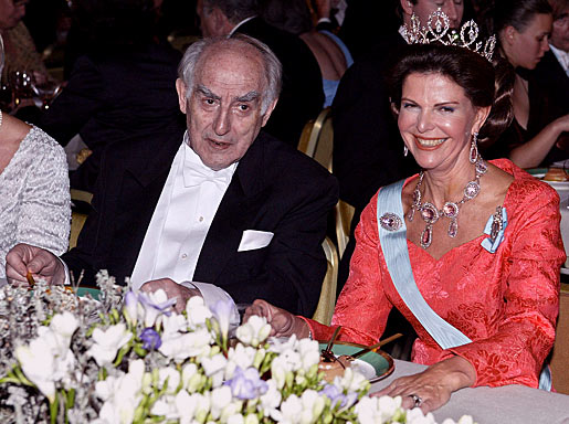 Nobel Laureate in Physics Vitaly Ginzburg and Queen Silvia of Sweden