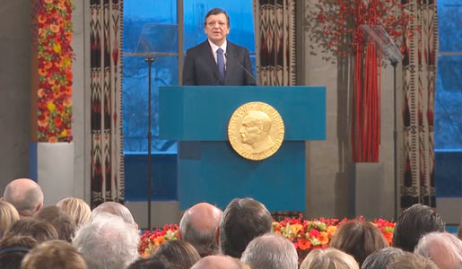 José Manuel Durão Barroso, President of the European Commission, delivering the Nobel Lecture