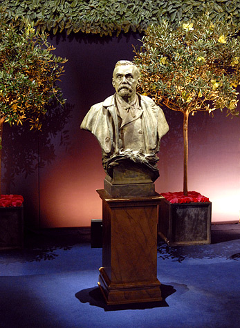The bust of Alfred Nobel