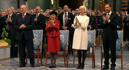 The Norwegian Royal Family applauds this year's Nobel Peace Prize Laureate, Barack H. Obama