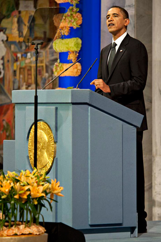 Barack H. Obama delivers his Nobel Lecture