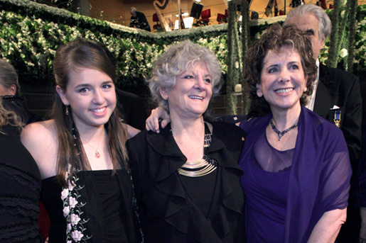 Nobel Laureate in Chemistry Ada E. Yonath with her grand-daughter, Noa and her sister, Mrs Nurit Raviv