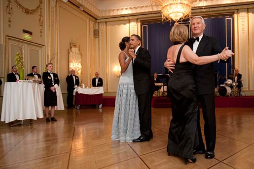 Barack H. Obama and Michelle Obama dancing