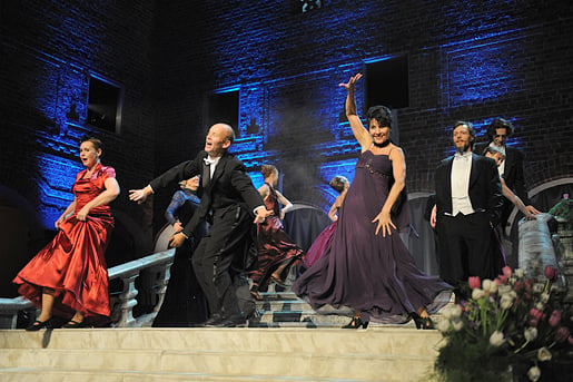 Dancers, actors, singers and musicians take part in the entertainment