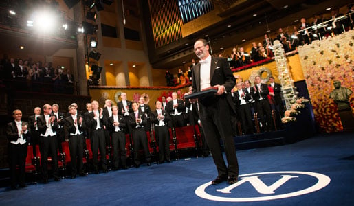 Alvin E. Roth after receiving his Prize at the Stockholm Concert Hall