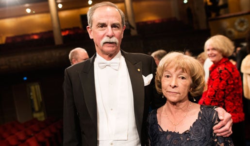 David J. Wineland with his wife Mrs Sedna Quimby after the Nobel Prize Award Ceremony at the Stockholm Concert Hall