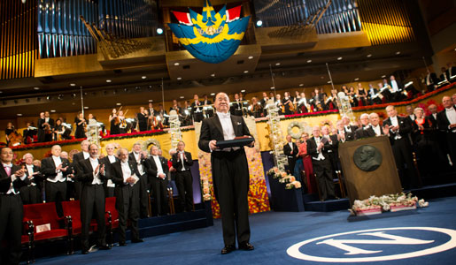 Mo Yan after receiving his Nobel Prize at the Stockholm Concert Hall