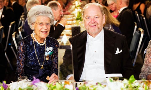 James E. Rothman and Countess Alice Trolle-Wachtmeister at the table of honour